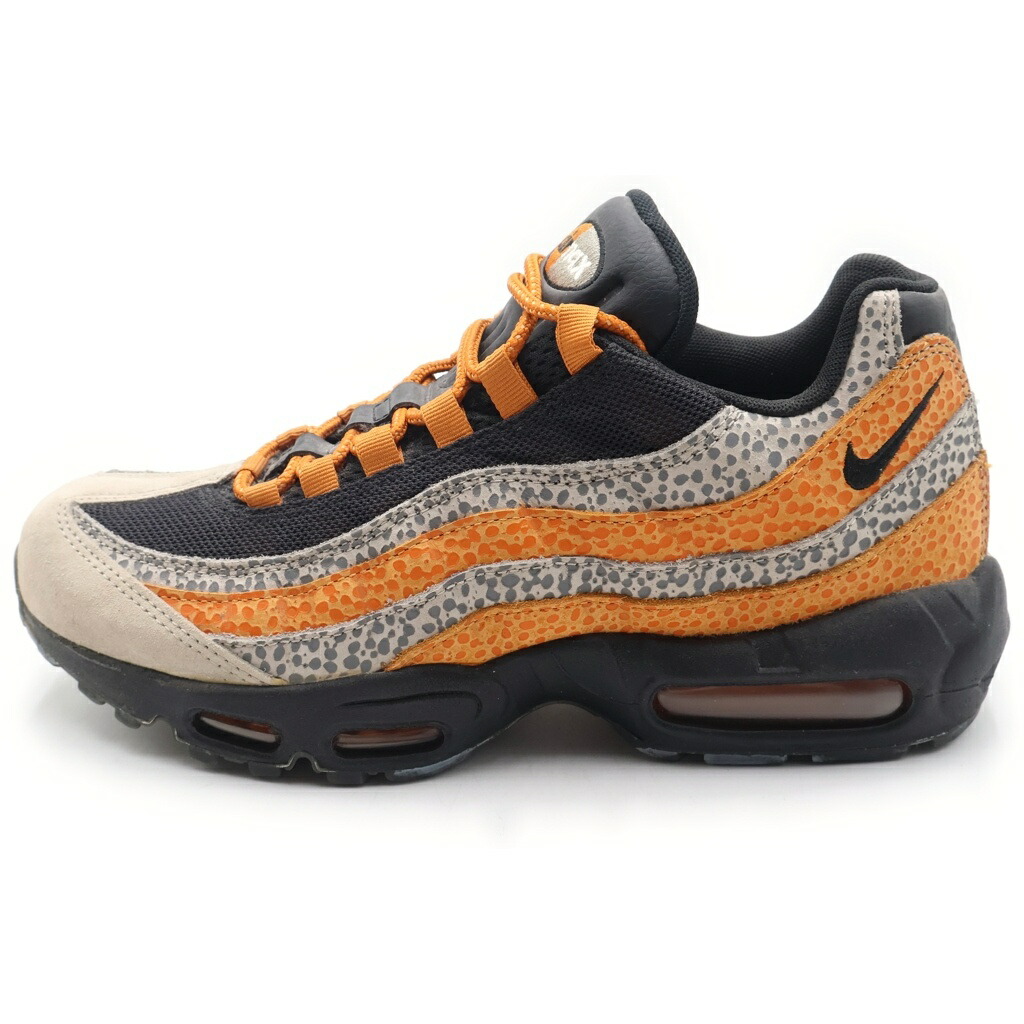 NIKE(ナイキ) 大きさ:26.5糎 AIR MAX 95 SE AR452-001 エア湖 マックス95 エスイー ローカットスニーカー 黒いこと/オレンジ色 US8.5/26.5糎【中古】【座標軸B】【色つや黒いこと】【オンライン押さえる商いもの】