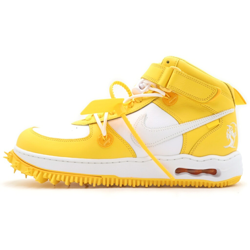 NIKE(ナイキ) 大きさ:30.0糎 ×OFF-WHITE AIR FORCE1 MID SP LTHR DR0500-101 オフ 白いこと 空軍1 ハイカットスニーカー 黄色 US12/30糎【新古品/中古】【座標軸S】【色合い黄色】【オンライン制限事項商いもの】