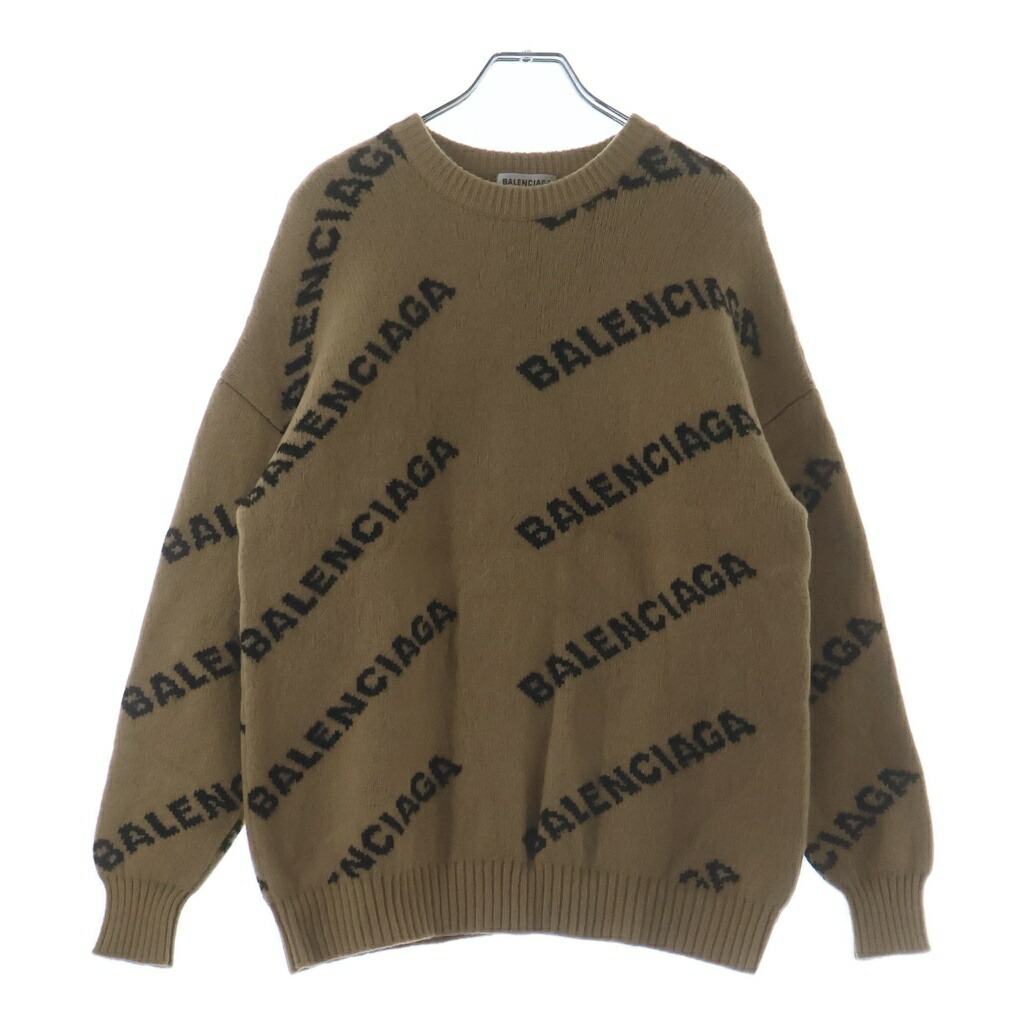 BALENCIAGA(バレンシアガ) 大きさ:XS ロゴタイプ ジャかばい立て 編み物 ベージュ XS 547831【中古】【度合いB】【色つやベージュ】【オンライン押さえる商いもの】