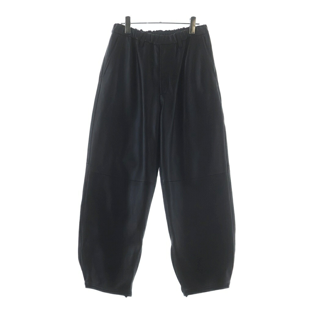Stein(シュタイン) 大きさ:S 25AW SHEEP LEATHER EASY TROUSERS シープスキン なめし革 イージートラウザーズ ズボン下 黒いこと ST.1221【中古】【度合いB】【色つや黒いこと】【オンライン押さえる商いもの】