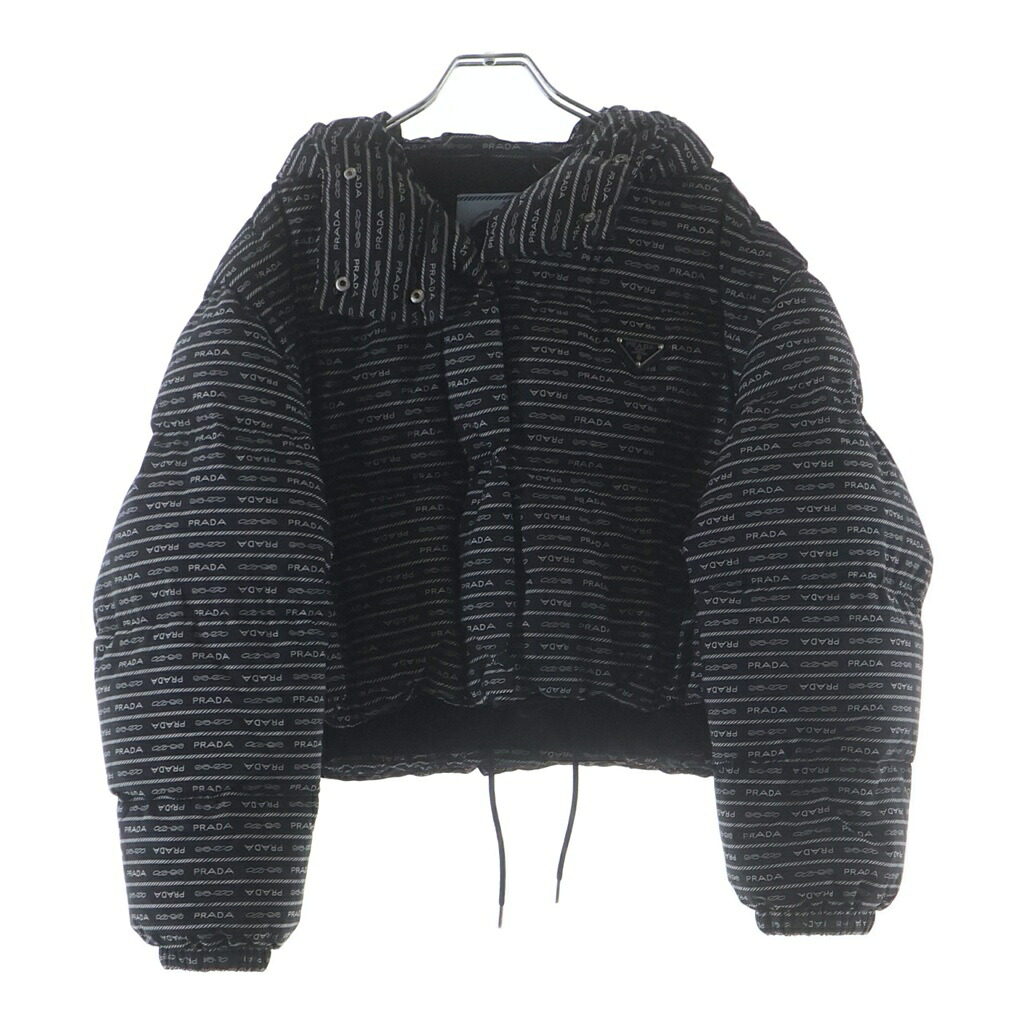 PRADA(プラダ) 大きさ:36 Re-Nylon リナイロン 落ちこむ上衣 総柄 黒いこと×白いこと 36 291973【中古】【座標軸A】【色合い黒いこと】【オンライン制限事項商いもの】