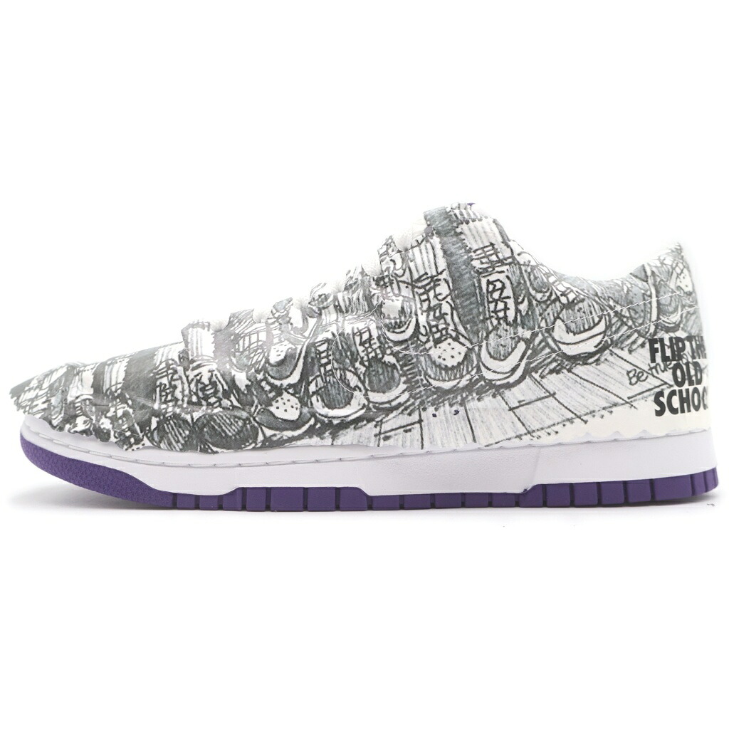 NIKE(ナイキ) 大いさ:27.5糎 WMNS DUNK LOW MADE YOU LOOK DJ4636-100 ウィメンズ ダンク ローカットスニーカー 白いこと/パープル US W10.5/27.5糎【新古品/中古】【座標軸S】【色合い白いこと】【オンライン制限事項商いもの】