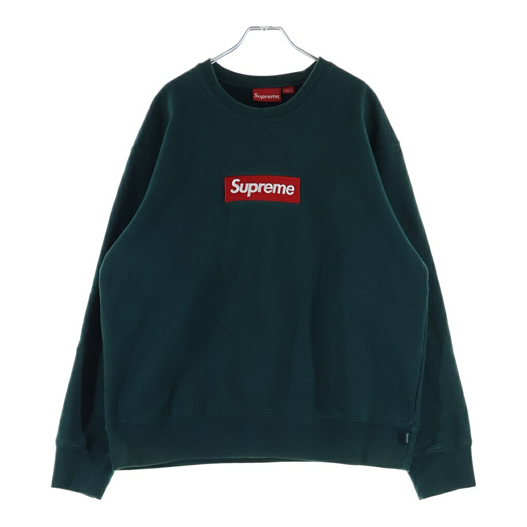 SUPREME(シュプリーム) 大きさ:M 22AW Box Logo Crewneck ボックス席ロゴタイプ 労働者の一団のど首 汗水 調教師 緑であること【中古】【度合いB】【色つや緑であること】【取りまわしバス発着場BRING有楽町マルイ店】