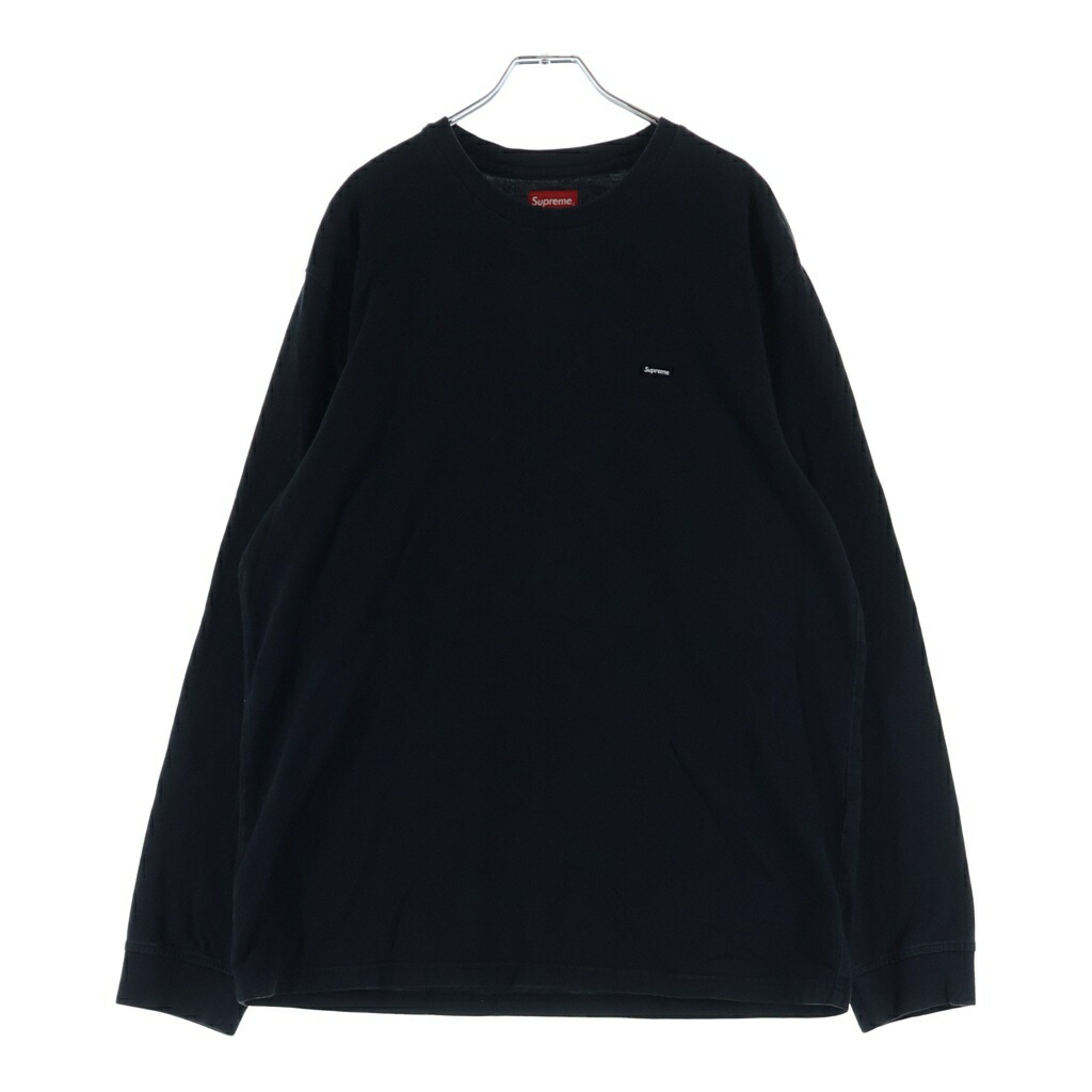 SUPREME(シュプリーム) 大きさ:L 22AW Small Box Logo L/S Tee スモールボックスロゴ 労働者の一団のど首 長袖ティーシャツ カットソー 黒いこと【中古】【度合いB】【色つや黒いこと】【取りまわしバス発着場BRING京都河原町店】