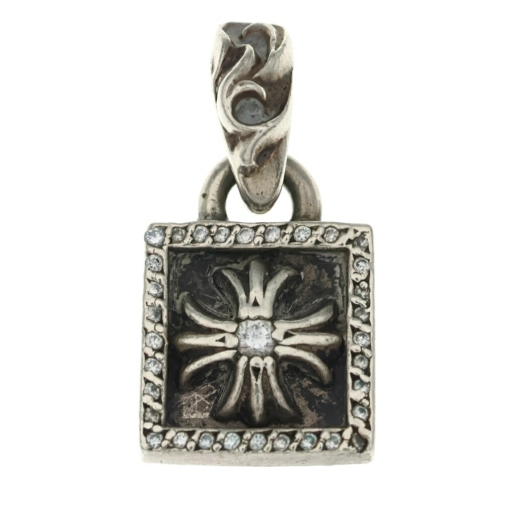CHROME HEARTS(クロムハーツ) FRAMED CH PLUS P D フレームドCH足し加える PAVE金剛石 惹きつける しろがね色【中古】【座標軸B】【色合いしろがね色】【取りまわしバス発着場OneStyle新宿店】