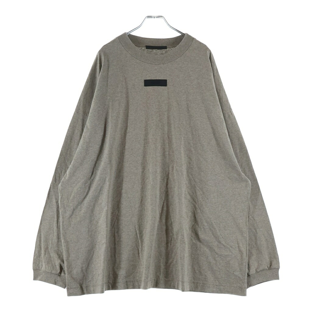 FEAR OF GOD ESSENTIALS(フィアオブゴッド エッセンシャルズ) 大きさ:L L/S T-SHIRT 天然ゴムロゴタイプ 長袖ティーシャツ ロンT ベージュ【新古品/中古】【度合いS】【色つやベージュ】【取りまわしバス発着場原宿】