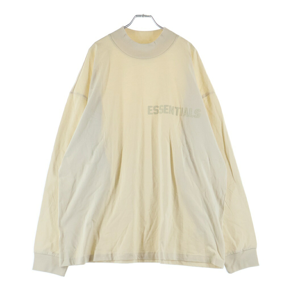 FEAR OF GOD ESSENTIALS(フィアオブゴッド エッセンシャルズ) 大きさ:XL L/S T-SHIRT フェルトロゴタイプ 長袖ティーシャツ ロンT 象牙色【新古品/中古】【度合いS】【色つやベージュ】【取りまわしバス発着場BRING京都河原町店】