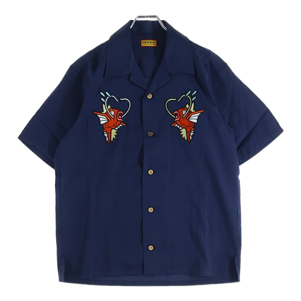 HUMAN MADE(ヒューマンお手伝いさん) 大きさ:M POKEMON MADE ALOHA SHIRT ポケモンメイド 半袖アロハシャツ 米国海軍【新古品/中古】【座標軸S】【カラーネイビー】【取りまわしバス発着場原宿】