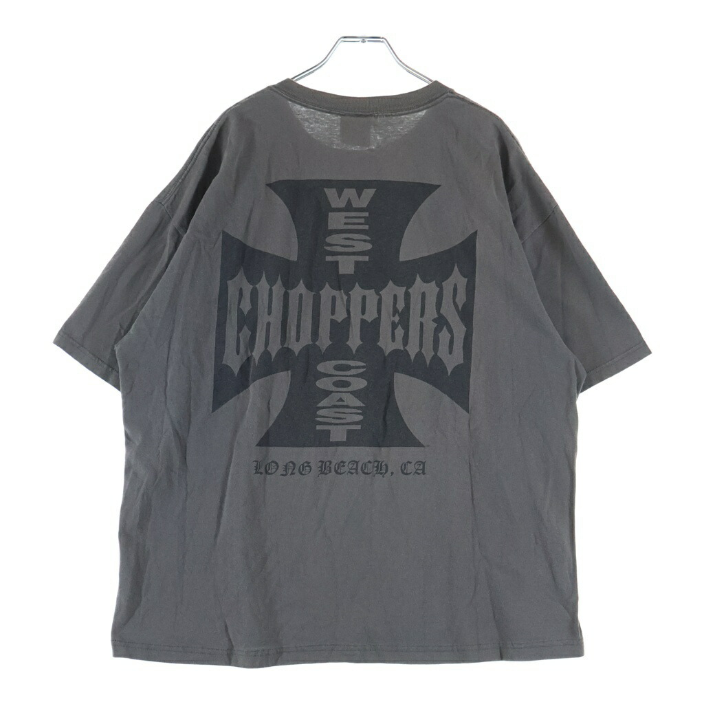 VINTAGE(ヴィンテージ) 90-00s WEST COAST CHOPPERS IRON CROSS ウェストコーストチョッパーズ アイアン差し交わす 両面刷り上げる 半袖プルオーバー カットソー 薄墨色【中古】【座標軸B】【色合い薄墨色】【取りまわしバス発着場AWESOME原宿店】