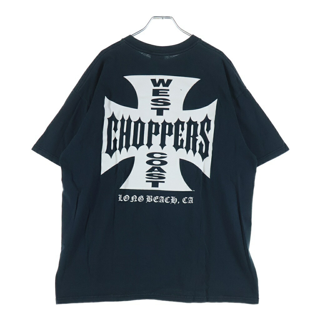 VINTAGE(ヴィンテージ) 大きさ:XL 90-00s WEST COAST CHOPPERS IRON CROSS ウェストコーストチョッパーズ アイアン差し交わす 両面刷り上げる 半袖プルオーバー カットソー 黒いこと【中古】【座標軸B】【色合い黒いこと】【取りまわしバス発着場AWESOME原宿店】