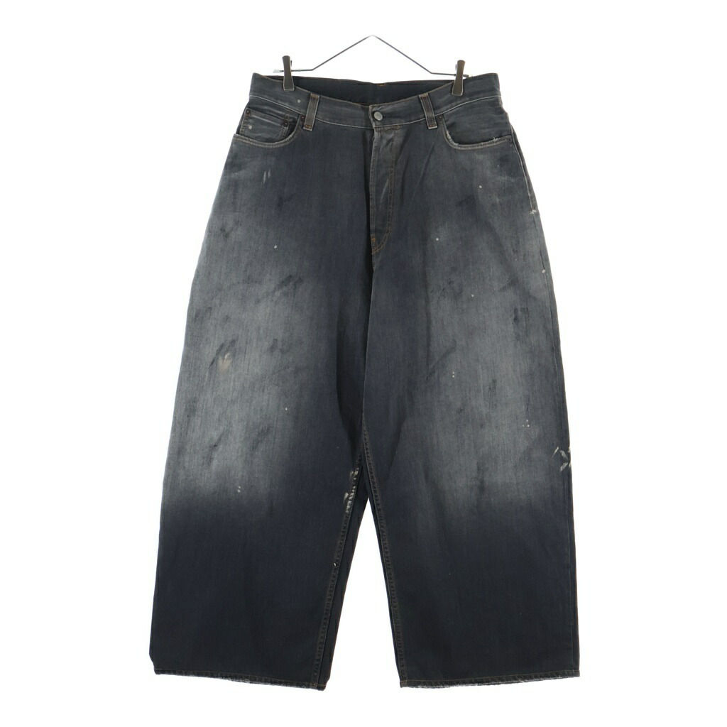 Acne Studios(アクネ ストゥディオズ) 大きさ:50 Super Buggy Fit Denim Pants スーパーバギーフィットデニムパンツ 黒いこと B00396【中古】【度合いB】【色つや黒いこと】【取りまわしバス発着場AWESOME原宿店】