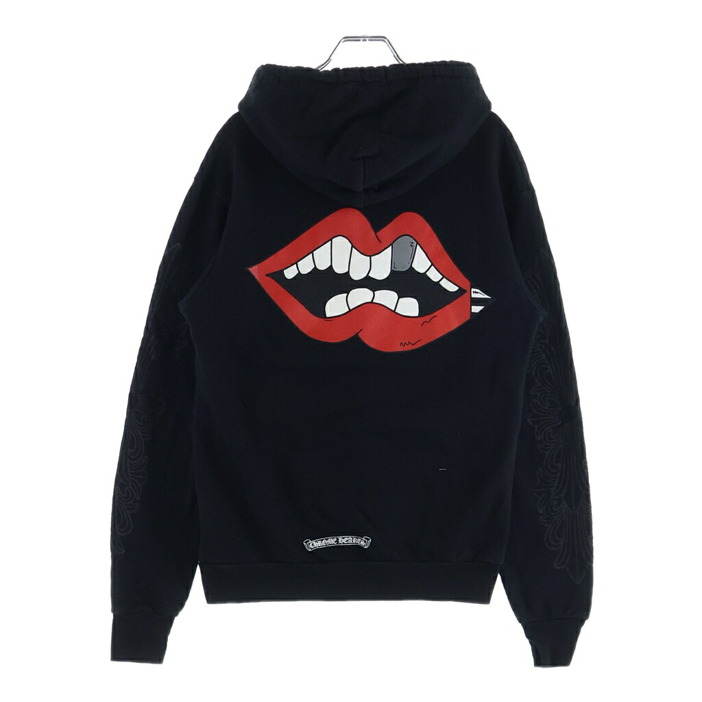 CHROME HEARTS(クロムハーツ) 大いさ:S MATTY BOY チョンパーシルバートゥース 袖フローラル 鉄蹄 ティーシャツパーカー 黒いこと【中古】【座標軸B】【色合い黒いこと】【取りまわしバス発着場BRING福岡天神店】