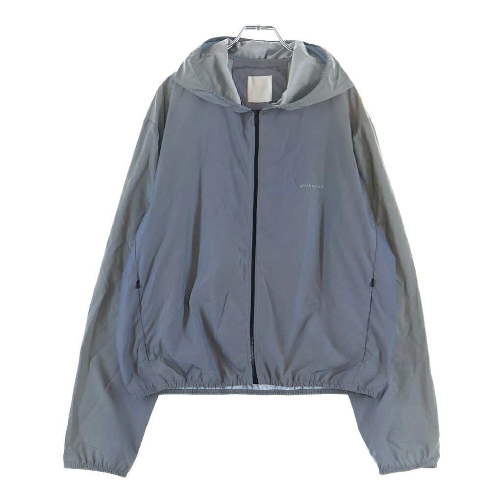 GIVENCHY(ジバンシィ) 大きさ:52 Reflective Hooded Windbreaker リフレクティブ 上衣 ジップアップ ナイロン上衣 青色 BM016R15D8【新古品/中古】【座標軸S】【色合い青色】【取りまわしバス発着場BRING廟堂店】
