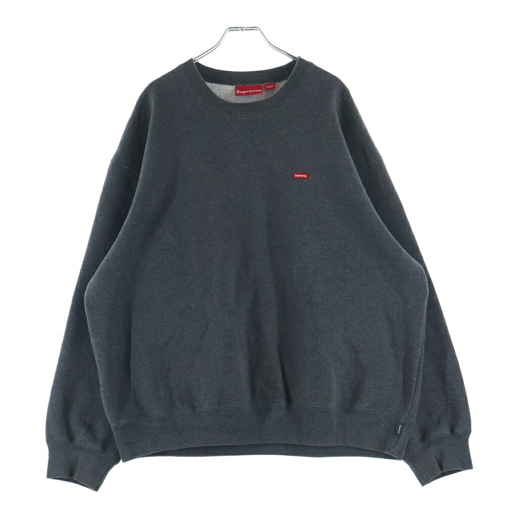 SUPREME(シュプリーム) 大きさ:L 23AW Small Box Crewneck Charcoal スモールボックスロゴクルーネックスウェットトレーナー 濃灰色薄墨色【中古】【座標軸A】【色合い薄墨色】【取りまわしバス発着場原宿】