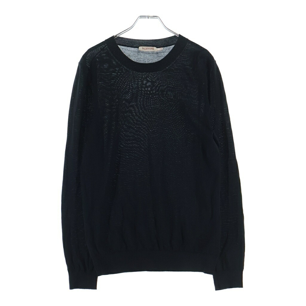 VALENTINO(ヴァレンティノ) 大いさ:M クールネック ウールニットセーター XVDKC10C6LE 黒いこと【中古】【座標軸B】【色合い黒いこと】【取りまわしバス発着場BRING有楽町マルイ店】