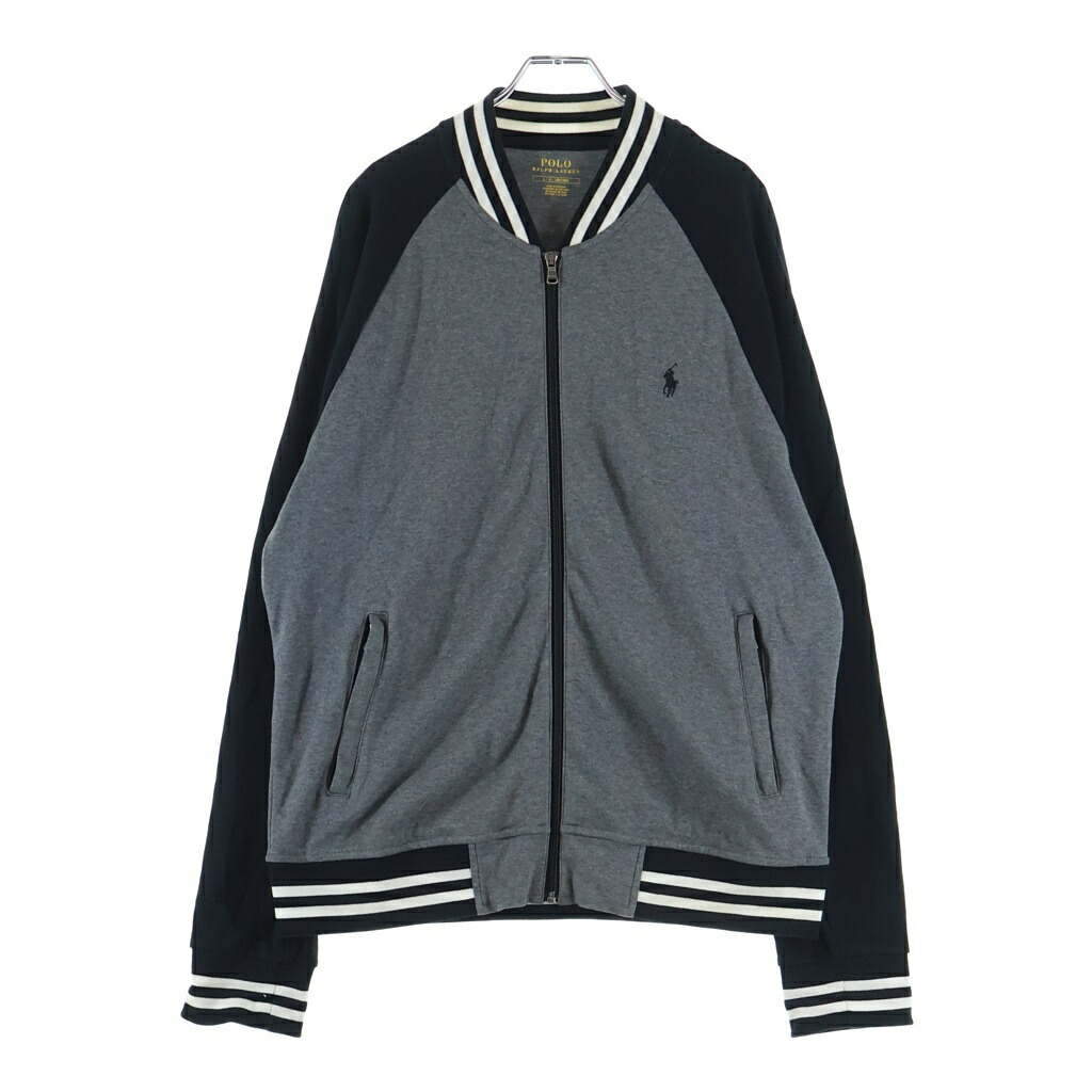 POLO RALPH LAUREN(ポロラルフローレン) 大いさ:L 汗水 競技場 前掛け スタジャン 上衣 薄墨色/黒いこと【中古】【座標軸B】【色合い薄墨色】【取りまわしバス発着場BRING横浜ビブレ店】
