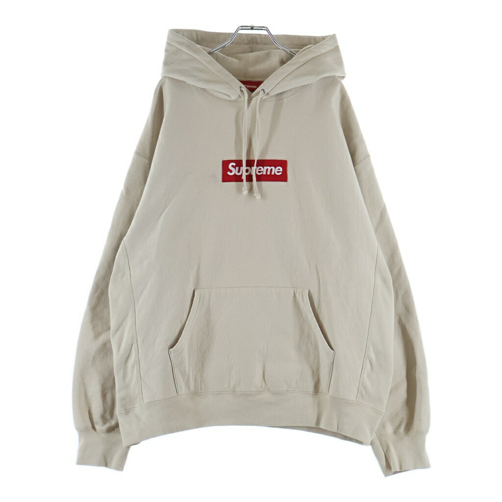 SUPREME(シュプリーム) 大きさ:XL 24AW Box Logo Hooded Sweatshirt ボックス席ロゴタイプ 汗水 ティーシャツパーカー ベージュ【中古】【座標軸B】【色合いベージュ】【取りまわしバス発着場原宿】