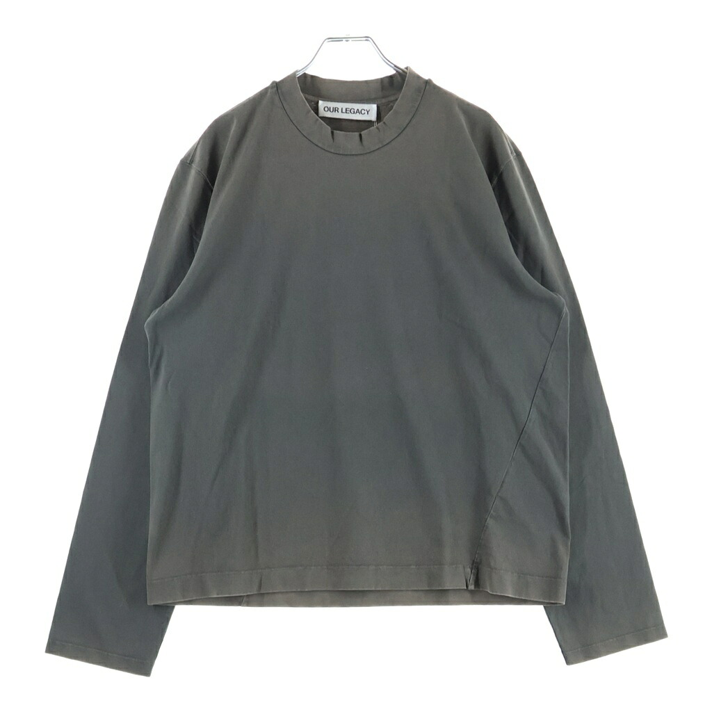 OUR LEGACY(アワーレガシー) 大きさ:44 BIG LONGSLEEVE ヴィンテージ工業 ビッグロングスリーブ 労働者の一団のど首 長袖ティーシャツ 濃灰色薄墨色 M4246BAC【新古品/中古】【度合いS】【色つや薄墨色】【取りまわしバス発着場BRING札幌店】
