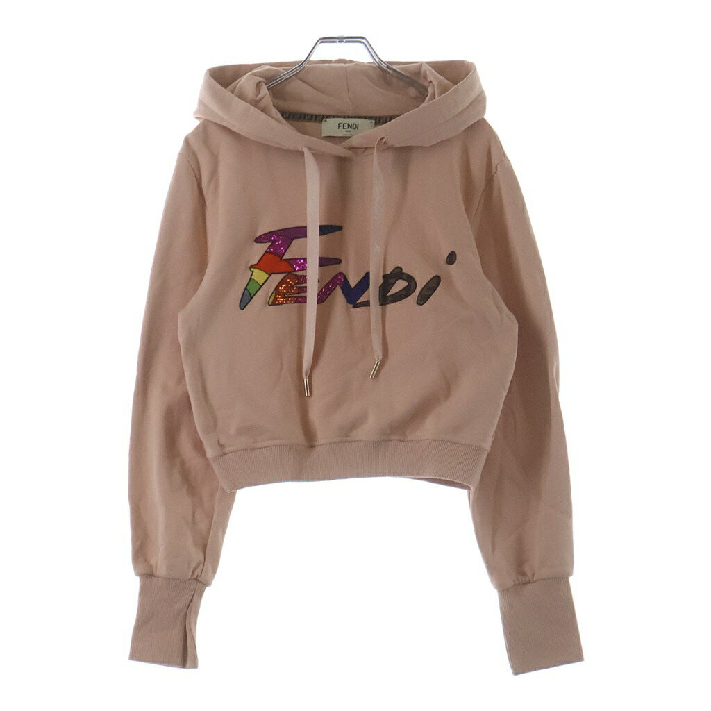 FENDI(フェンディ) サイズ:S ロゴ クロップドパーカー ピンク S【中古】【程度B】【カラーピンク】【オンライン限定商品】|ブランド買取・販売 BRING