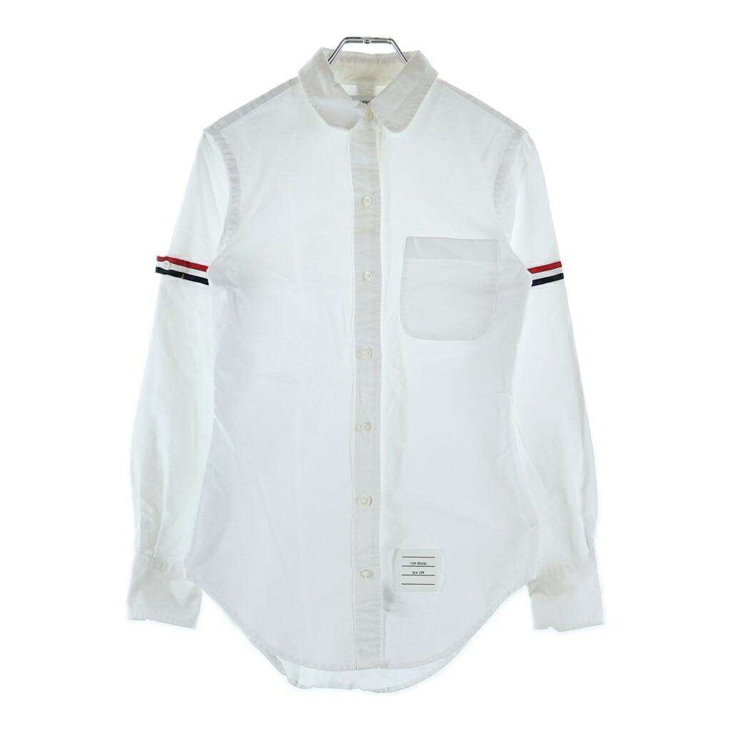 THOM BROWNE(トムブラウン) 大きさ:36 Tricolor Oxford L/S Shirt トリコロール オックスフォード 長袖プルオーバー 白いこと FLL019E-F0313【中古】【座標軸B】【色合い白いこと】【取りまわしバス発着場BRING有楽町マルイ店】
