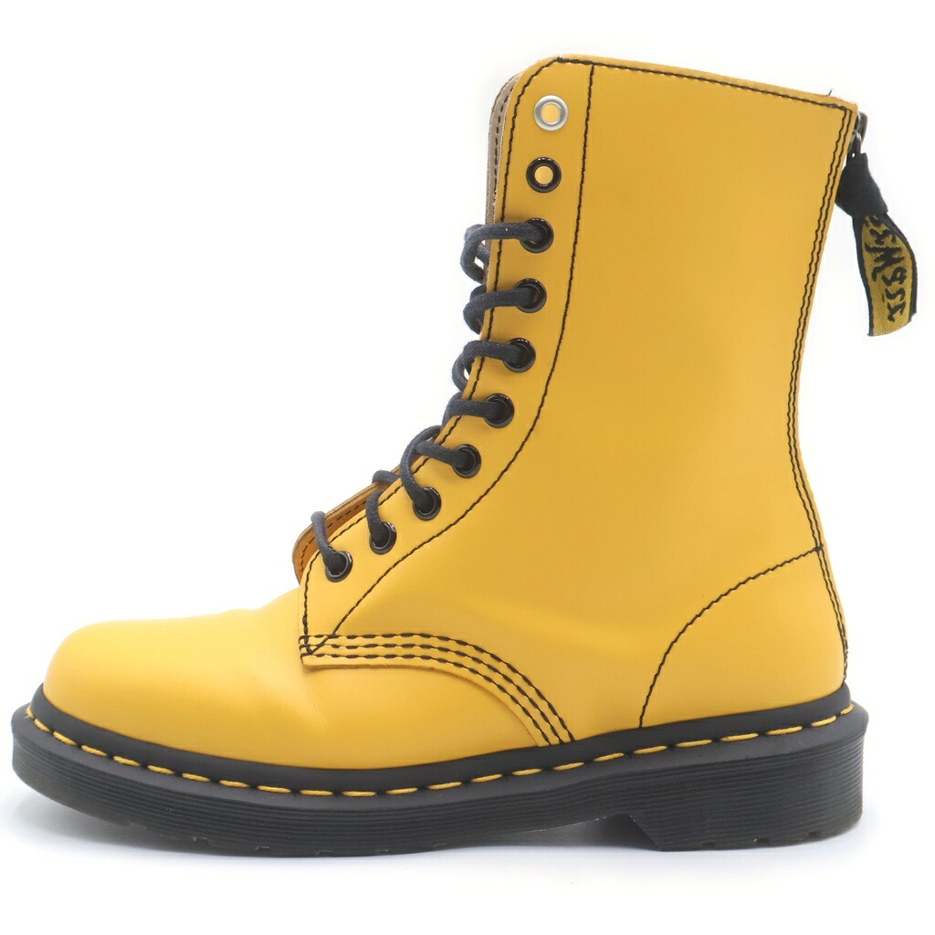 Dr.Martens(お医者さんマーチン) 大きさ:24.0珊 ×Y\u0027s 10EYE 10HOLE BOOT 10広座敷ブーツ レースアップブーツ 黄色 US6/24珊 AW006 CK06U【中古】【度合いB】【色つや黄色】【オンライン押さえる商いもの】