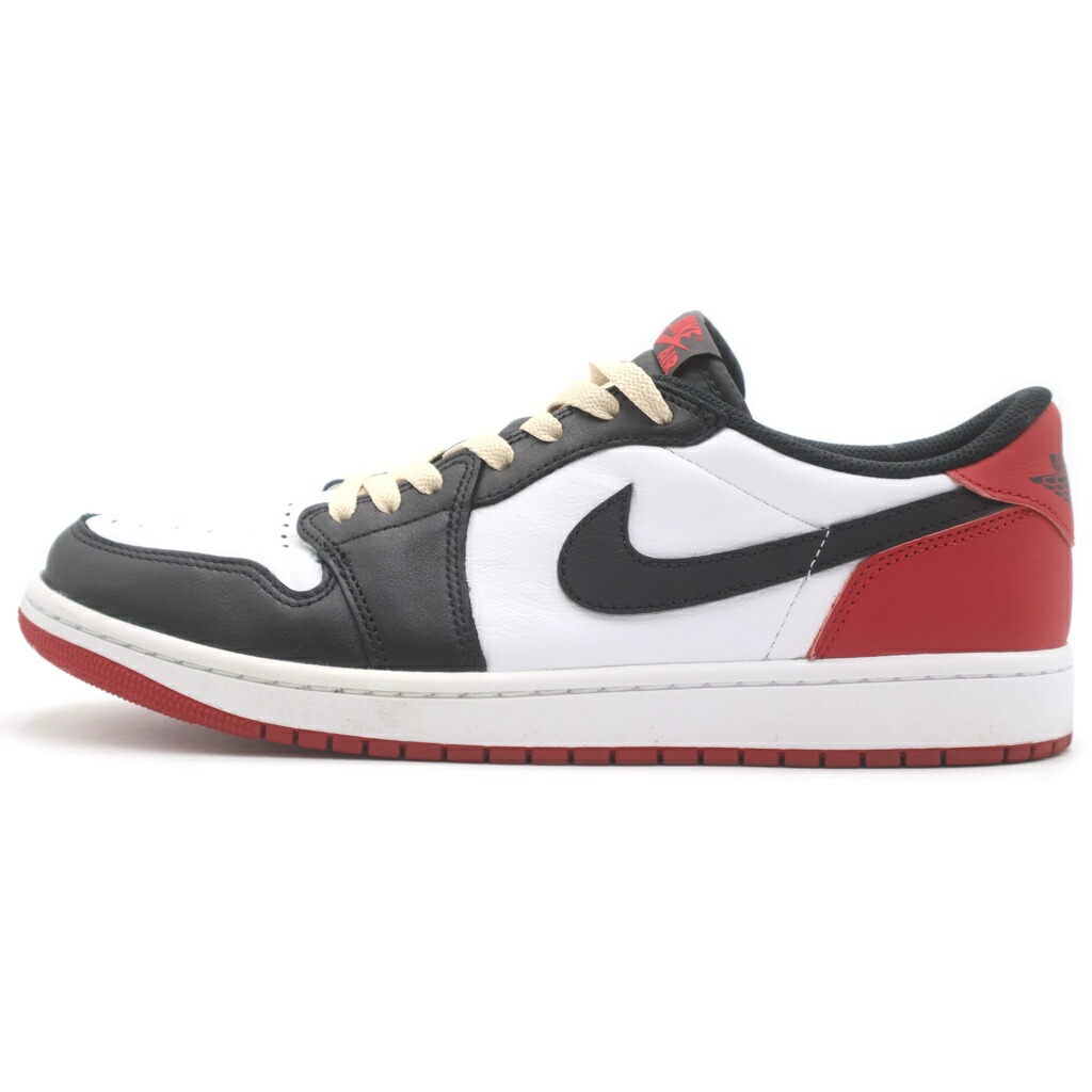 NIKE(ナイキ) 大きさ:28.5珊 AIR JORDAN 1 RETRO LOW OG BLACK TOE CZ0790-106 エアジョーダン1 置き目 ブラックトゥ ローカットスニーカー 白いこと/黒いこと/赤いこと US10.5/28.5珊【中古】【度合いB】【色つや白いこと】【オンライン押さえる商いもの】