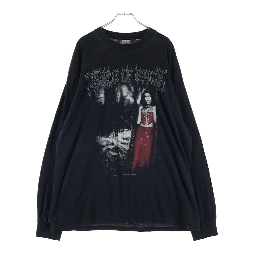 VINTAGE(ヴィンテージ) 大いさ:XL 00S Cradle of Filth GILDAN クレイドルオブフィルス 両面刷り上げる ロング衣袂 長袖ティーシャツ 黒いこと【中古】【座標軸C】【色合い黒いこと】【取りまわしバス発着場AWESOME高円寺店】