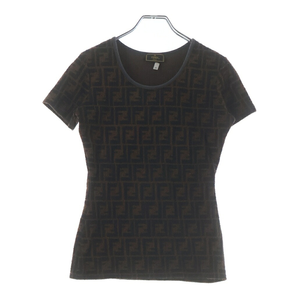 FENDI(フェンディ) 大きさ:40 FFロゴタイプ 半袖 ティーシャツ 赤銅色 #40【中古】【度合いB】【色つや赤銅色】【オンライン押さえる商いもの】