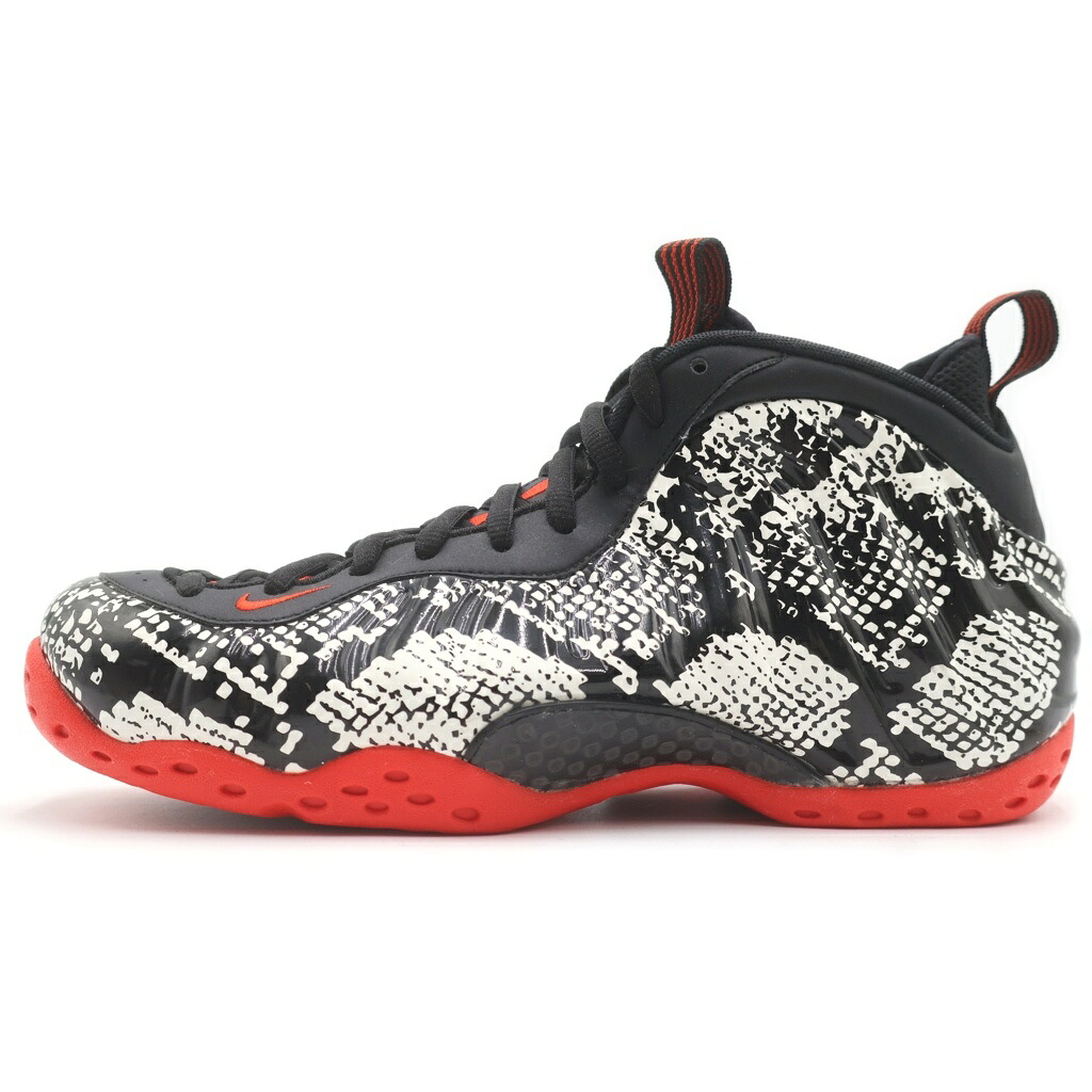 NIKE(ナイキ) 大きさ:27.0糎 AIR FOAMPOSITE ONE 314996-101 エアフォームポジットワン ミッドカットスニーカー 黒いこと/白いこと/赤いこと US9/27糎【中古】【座標軸A】【色合い黒いこと】【オンライン制限事項商いもの】
