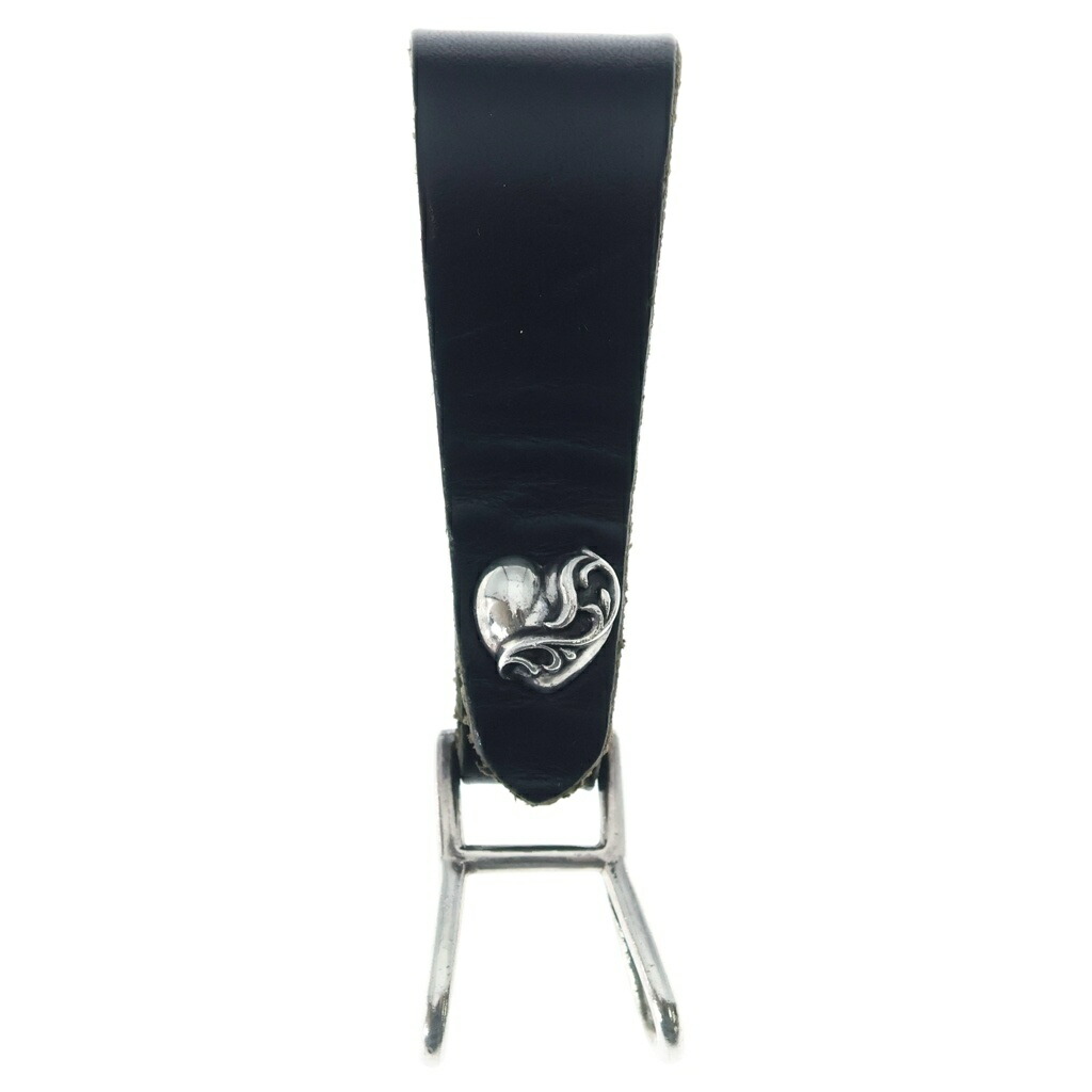 CHROME HEARTS(クロムハーツ) BELT LOOP ハートボタンレザーベルトループ しろがね色/黒いこと【中古】【座標軸B】【色合い黒いこと】【取りまわしバス発着場BRING京都河原町店】