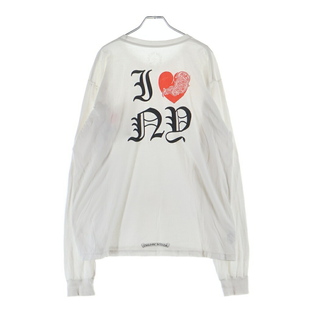 CHROME HEARTS(クロムハーツ) サイズ:XL I LOVE NY L/S TEE 両面プリント クルーネック長袖Tシャツカットソー ホワイト【中古】【程度B】【カラーホワイト】【取扱店舗BRING京都河原町店】｜ブランド買取・販売　BRING