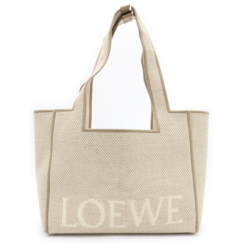 LOEWE(ロエベ) フォントトート 並み並み 帆布 ベージュ ハンドバック トートバッグ ALF1B61X11【中古】【度合いB】【色つやベージュ】【取りまわしバス発着場BRING梅田茶屋町店】