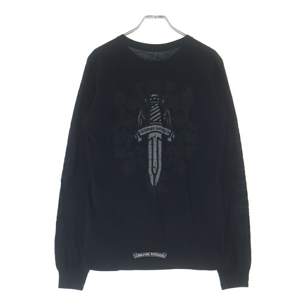 CHROME HEARTS(クロムハーツ) 大きさ:S VINE DAGGER ARM LOGO TEE ヴァインダガー 手ロゴタイプ 刷り上げる 長袖プルオーバー カットソー 黒いこと【中古】【座標軸A】【色合い黒いこと】【取りまわしバス発着場OneStyle新宿店】