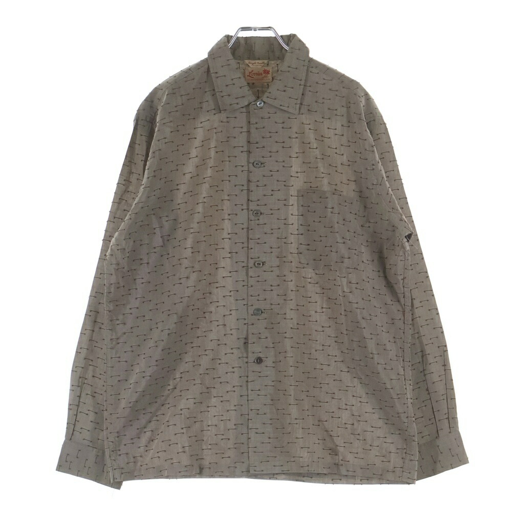 VINTAGE(ヴィンテージ) 大きさ:M 60S VINTAGE LANNIES L/S SHIRT ヴィンテージ 編み目総柄ひな形 長袖名取り草プルオーバー 薄墨色【中古】【度合いB】【色つや薄墨色】【取りまわしバス発着場AWESOME高円寺店】