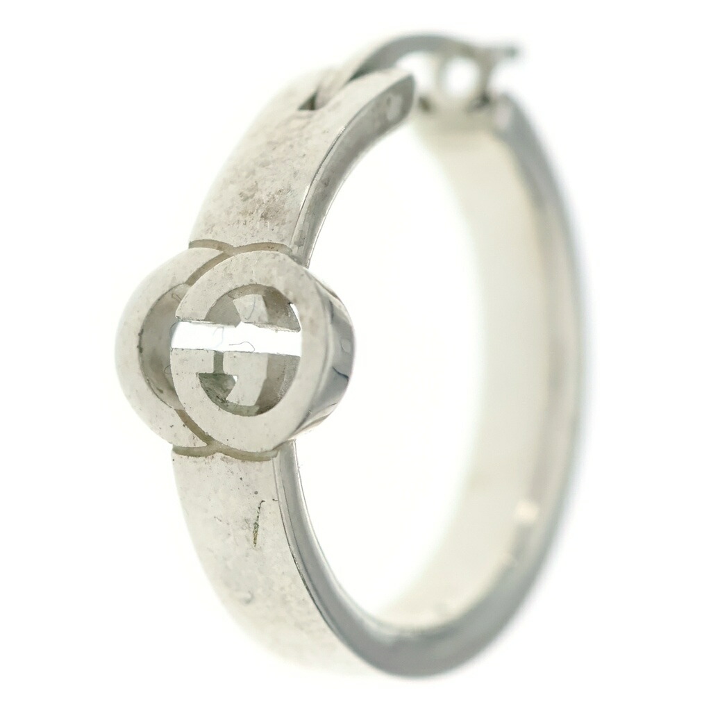 GUCCI(グッチ) GGインターロッキング フープピアス 両耳 しろがね色 854204 J8400 0818【中古】【度合いB】【色つやしろがね色】【取りまわしバス発着場BRING京都河原町店】