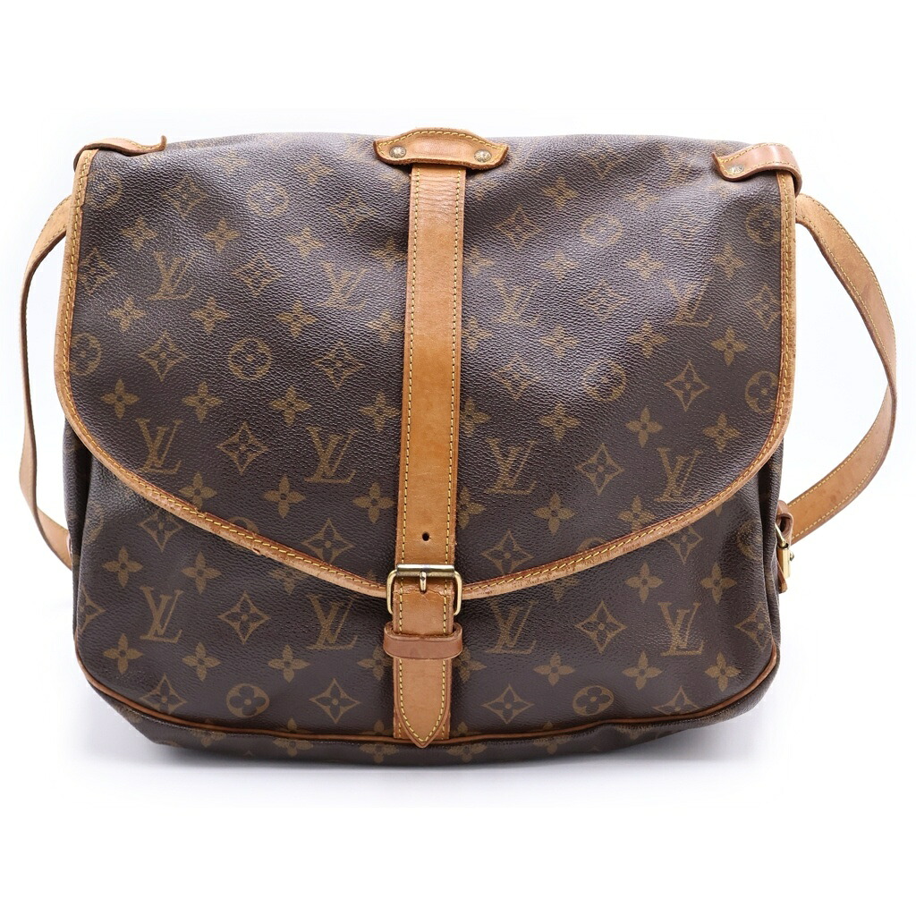 LOUIS VUITTON(ルイヴィトン) ソミュール35 モノグラム PVC なめし革 ショルダーバッグ ゴールド金具 赤銅色 M42254【中古】【座標軸B】【色合い赤銅色】【取りまわしバス発着場BRING京都河原町店】