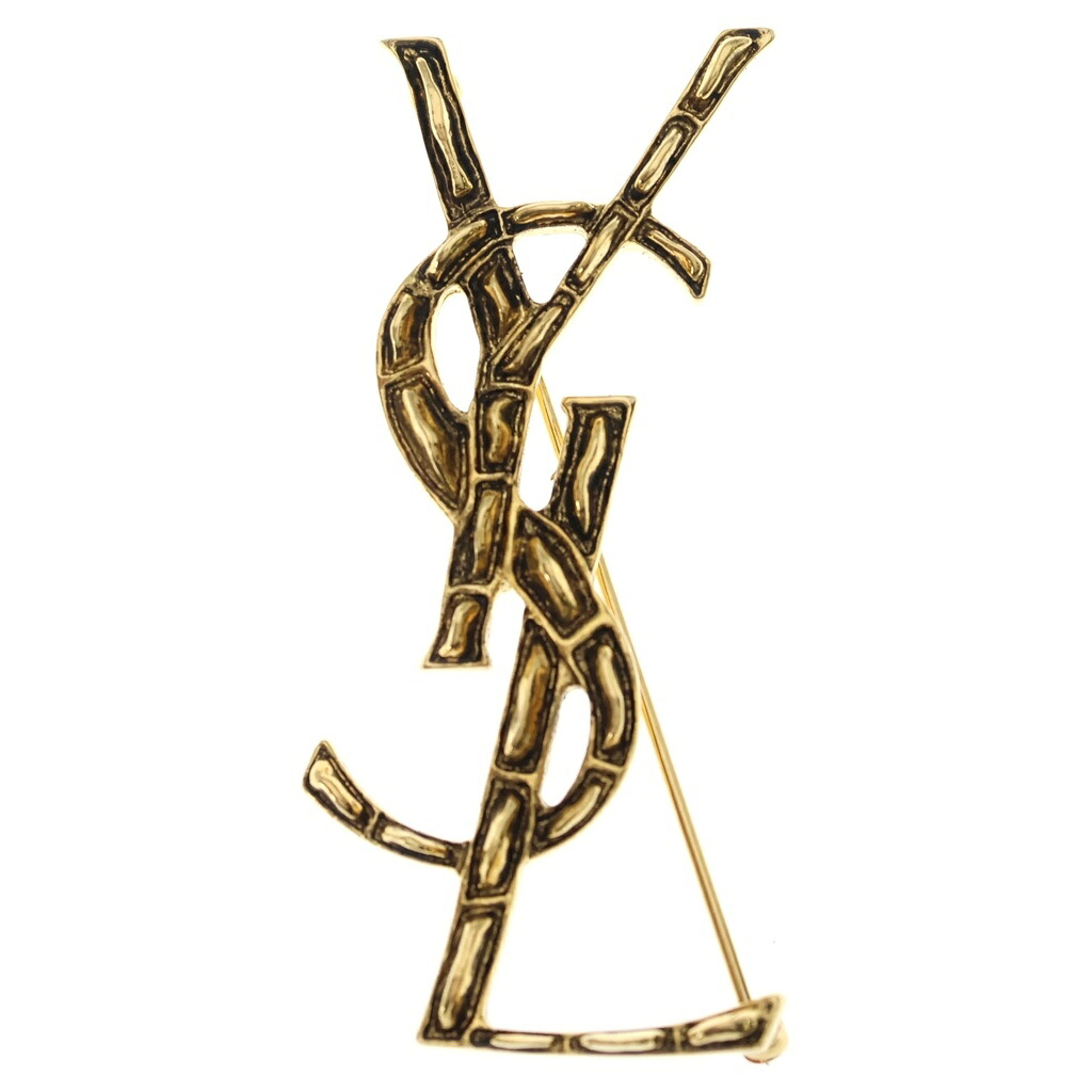 SAINT LAURENT PARIS(サンローランパリ) YSLカサンドラ 胸飾り ゴールド引きつける【中古】【度合いA】【色つやゴールド】【取りまわしバス発着場BRING京都河原町店】