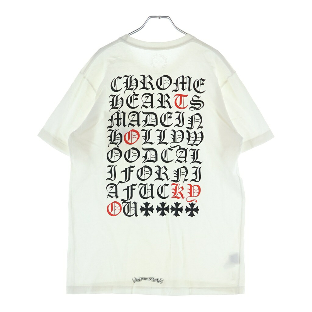 CHROME HEARTS(クロムハーツ) 大きさ:L MADE IN HOLLYWOOD TEE メイドインハリウッド 両面プリントクルーネック半袖プルオーバーカットソー 白いこと【中古】【座標軸B】【色合い白いこと】【取りまわしバス発着場BRING京都河原町店】