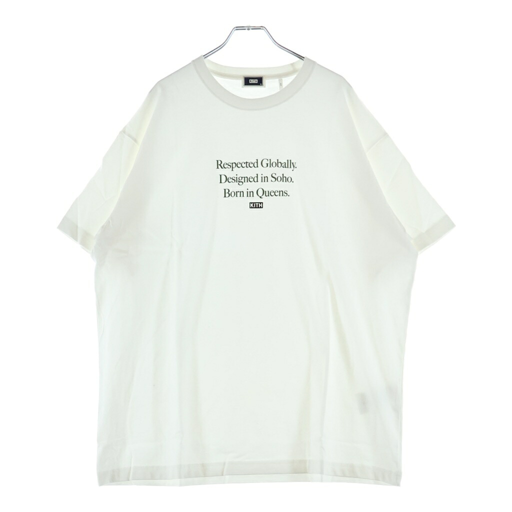 KITH(口吸い) 大きさ:XL 向こう正面ロゴタイプ青写真 労働者の一団のど首 カットソー 半袖プルオーバー 白いこと KH3826-101【新古品/中古】【座標軸S】【色合い白いこと】【取りまわしバス発着場渋谷】