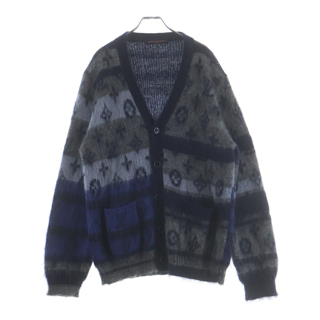 LOUIS VUITTON(ルイヴィトン) 大きさ:XL モノグラム モヘア混 編み物ジレー 米国海軍 /薄墨色 RM261MM NE5 HQN46W【中古】【度合いB】【カラーネイビー】【取りまわしバス発着場BRINGご廟店】