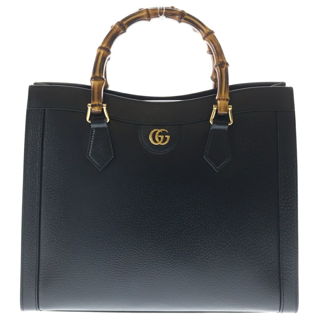 GUCCI(グッチ) ダイアナ ラージ なめし革 ハンドバック 2wayショルダーバッグ 黒いこと 678842【中古】【度合いA】【色つや黒いこと】【取りまわしバス発着場BRING京都河原町店】