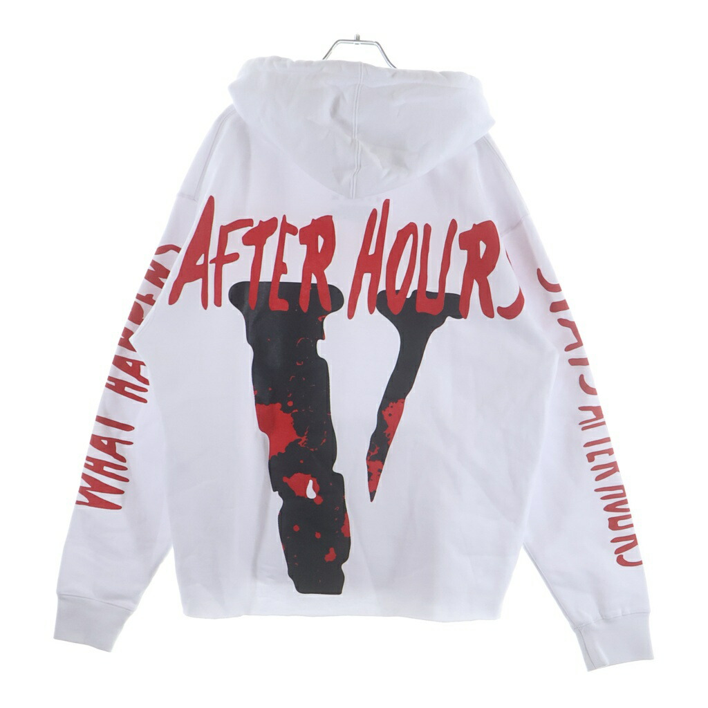 VLONE(ヴィーロン) 大きさ:L ×Weeknd What Happens After Hours Pullover Hood アフターアワーズ プッディングテッド ティーシャツパーカー 白いこと【中古】【座標軸B】【色合い白いこと】【取りまわしバス発着場BRING横浜ビブレ店】