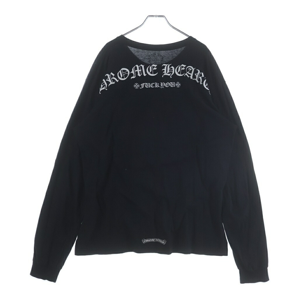 CHROME HEARTS(クロムハーツ) 大きさ:XL CHROME HEARTS クロムハーツ ARCH LOGO FUCH YOU アーチ形ロゴタイプ 長袖プルオーバー ロンT 黒いこと【中古】【座標軸B】【色合い黒いこと】【取りまわしバス発着場BRING横浜ビブレ店】
