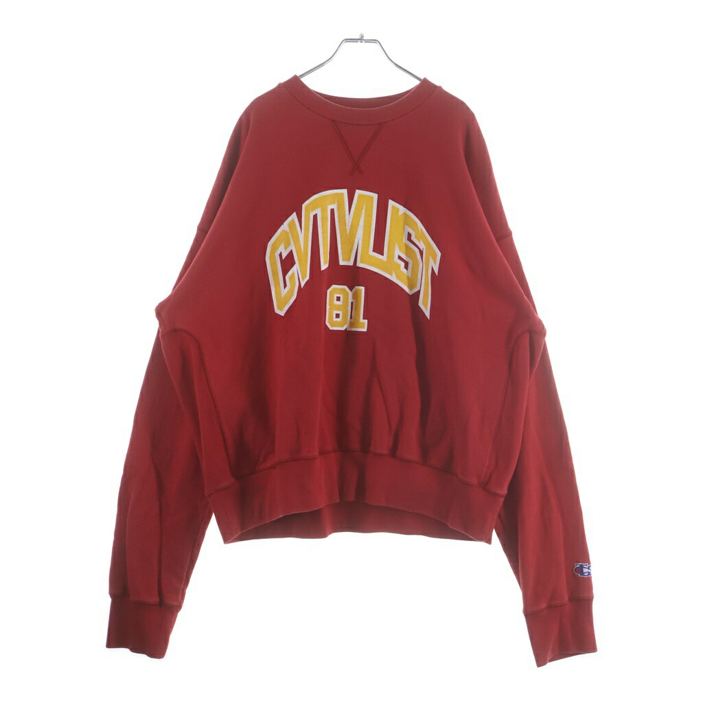 cvtvlist(カタリスト) 大きさ:1 University Crewneck 最高学府 労働者の一団のど首 トレイナー 赤いこと 2401110304【中古】【度合いB】【色つや赤いこと】【取りまわしバス発着場BRING横浜ビブレ店】