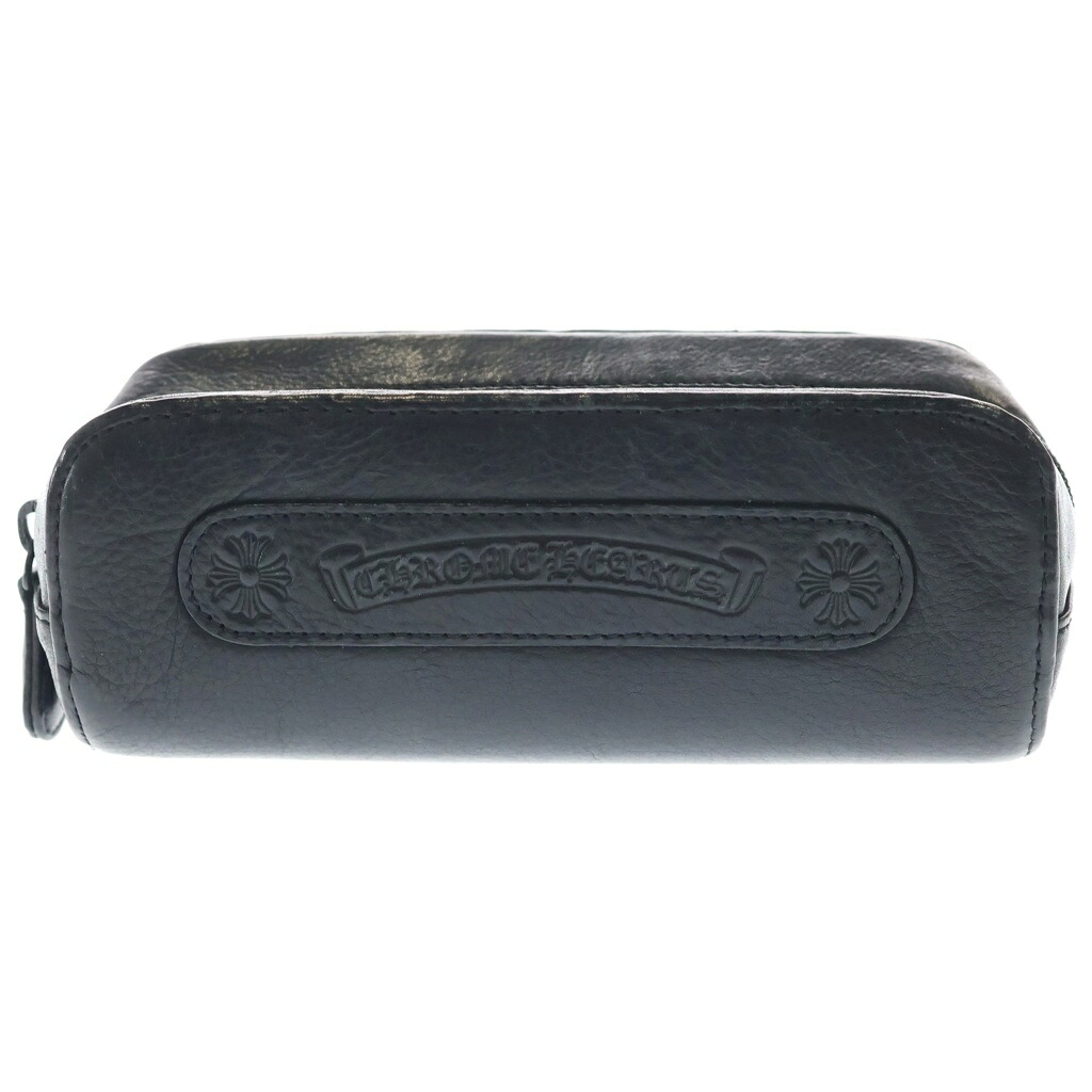 CHROME HEARTS(クロムハーツ) EYEWEAR CASE アイウェアケース なめし革 ジップ 眼鏡容れもの 黒いこと【中古】【座標軸B】【色合い黒いこと】【取りまわしバス発着場BRING札幌店】