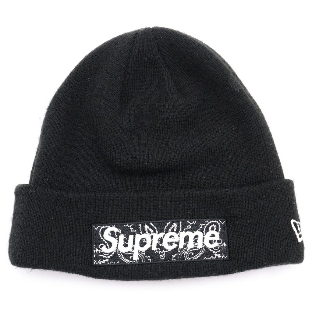 SUPREME(シュプリーム) 19AW × New Era Bandana Box Logo Beanie ニュー内鰓 バンダナ ボックス席ロゴタイプ ビーニー 黒いこと【中古】【度合いB】【色つや黒いこと】【取りまわしバス発着場BRING THRIFT CLOSET あべの店】