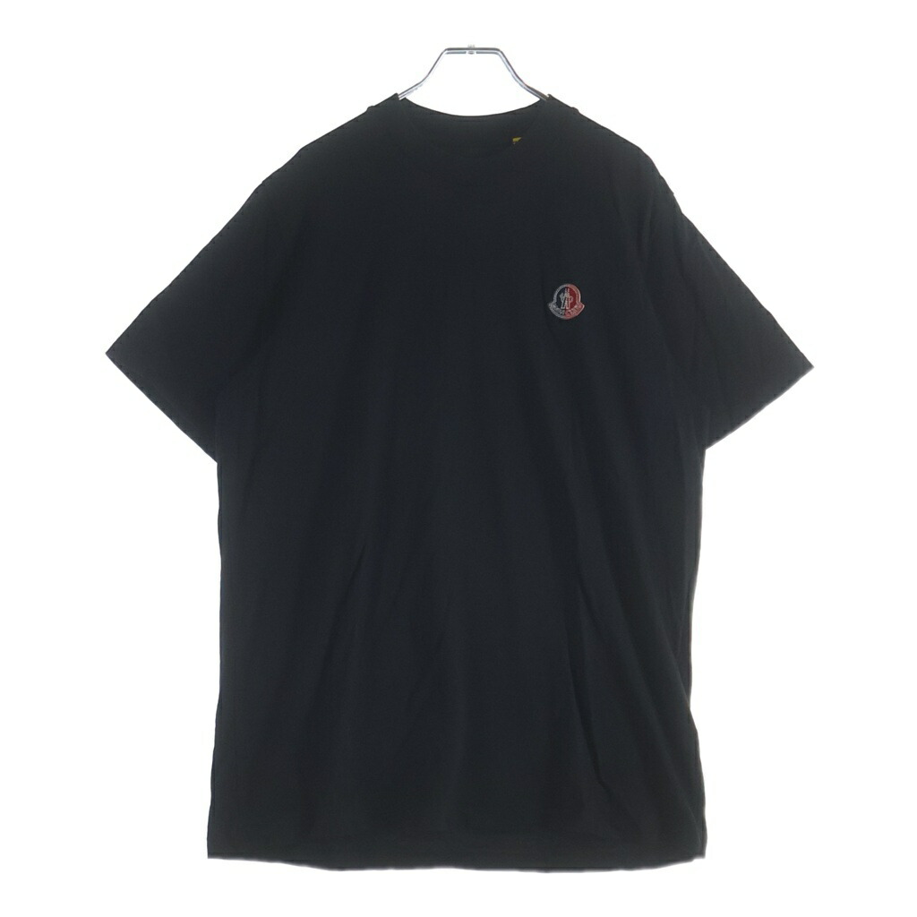 MONCLER(モンク軌跡) 大いさ:M 22AW T-SHIRT SS ロゴタイプ紋章 労働者の一団のど首半袖ティーシャツ カットソー 黒いこと H20928C00007【中古】【座標軸B】【色合い黒いこと】【取りまわしバス発着場BRING心斎橋店】