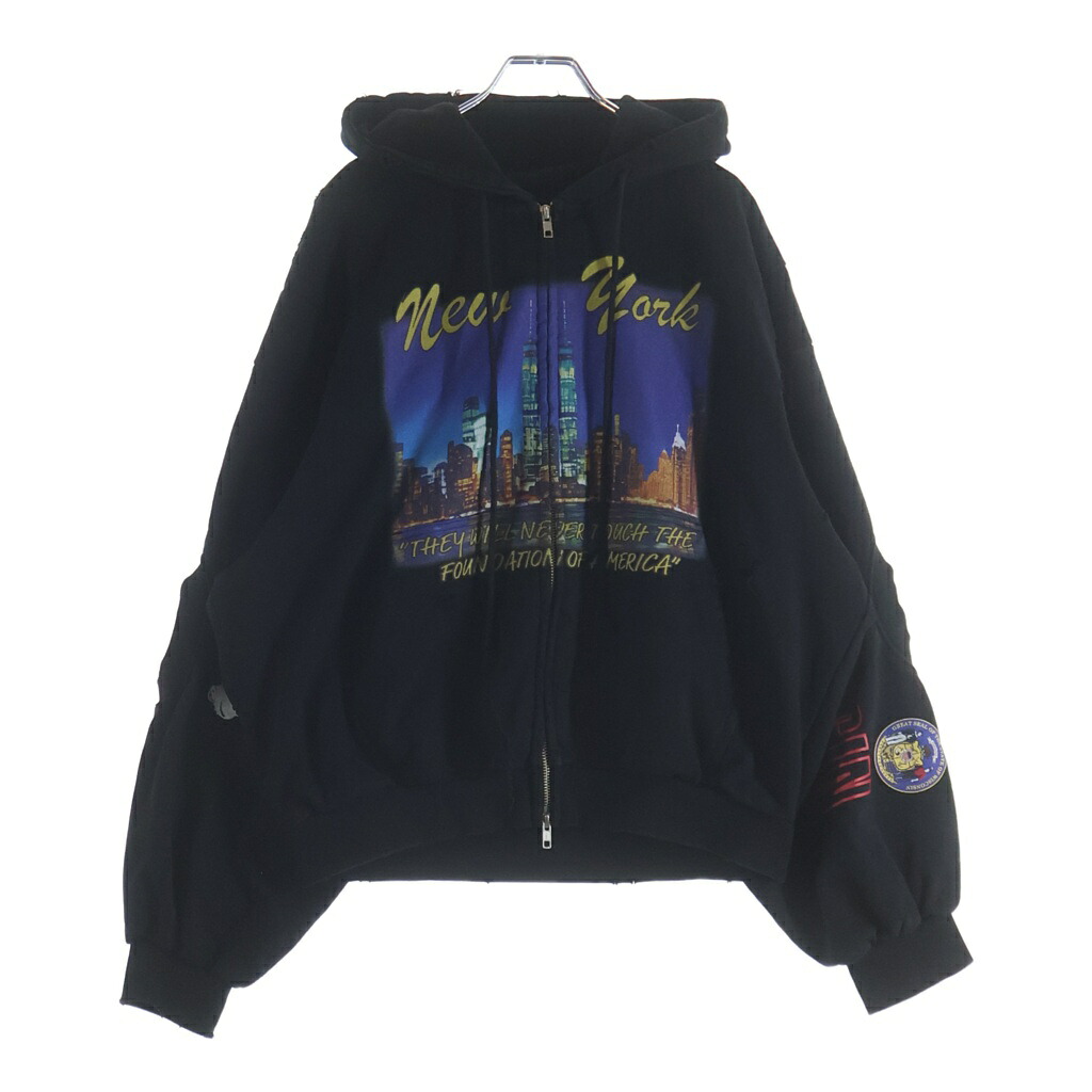 NO BRAND(否ブランド名) 大いさ:1 PROTOCOL INDEX(プロトコール総目録) 26SS RECONSTRUCTED SWEATSHIRTS HOODIE 再築き上げる 不都合産業 ジップアップスウェットパーカー フーディー PI26SSMH02【中古】【座標軸B】【色合い黒いこと】【取りまわしバス発着場BRING渋谷ANNEX店】