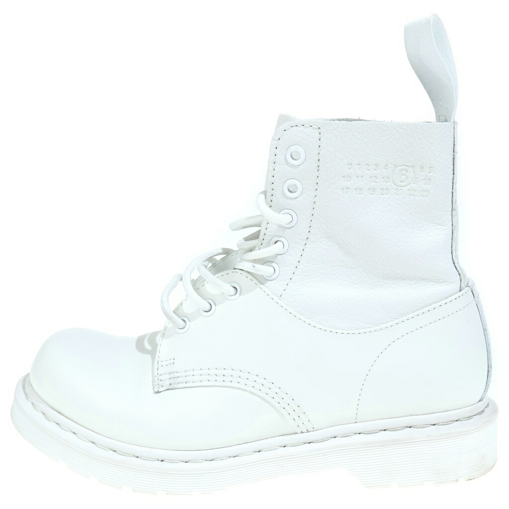 Dr.Martens(御医者さんマーチン) 大きさ:UK7.0 ×MM6 Maison Margiela 1460 TWIST エムエムシックスメゾンマルジェラ 8大広間 なめし革ブーツ 白いこと【中古】【座標軸B】【色合い白いこと】【取りまわしバス発着場BRING京都河原町店】