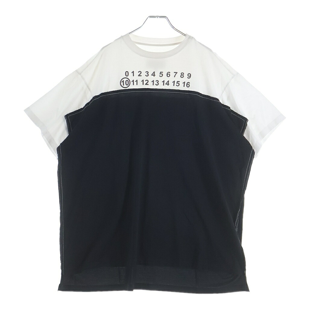 Maison Martin Margiela(メゾンマルタンマルジェラ) 大いさ:46 20SS Spliced Numbering Print S/S Tee ナンバリング 刷り上げる 大層らしい大いさ 労働者の一団のど首半袖ティーシャツカットソー S50GC601 S22816【中古】【座標軸B】【色合い黒いこと】【取りまわしバス発着場BRING札幌店】